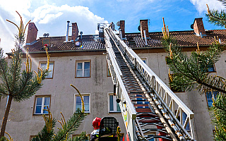 Pożar kamienicy przy ul. 22 Stycznia w Olsztynie